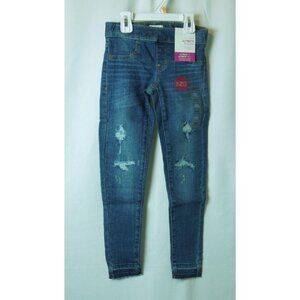 Girls SO Raw Edge Hem Medium Blue Distressed Ultimate Jeggings Size 7